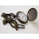 Reloj de bolsillo retro vintage con cadena y relieve figura Aguila