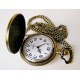 Reloj de bolsillo retro vintage con cadena y relieve forma de concha