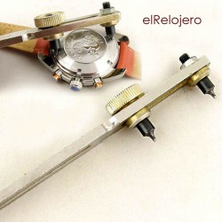 LLave larga metalica con apertura ajustable para relojes con tapa roscada